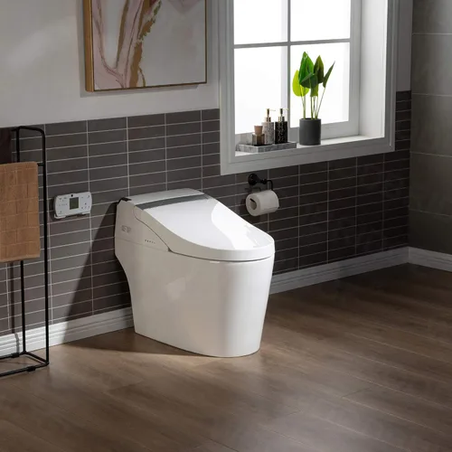 Miniatura 22 de WOODBRIDGE B0960S - Inodoro de descarga automática, apertura y cierre automáticos, inodoro de descarga única de 1.28 GPF con asiento inteligente
