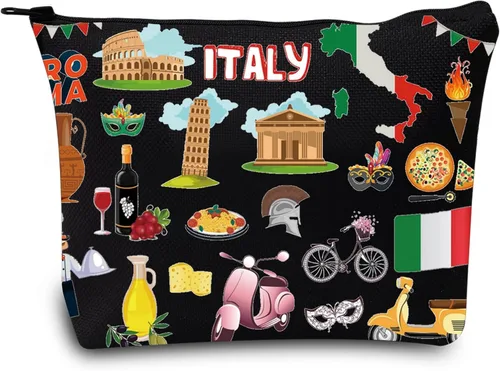 Miniatura 7 de LEVLO Bolsa de viaje para Italia, regalo de recuerdo de Roma, Torre de Pisa, Coliseo, Venecia, Carnaval, cremallera, bolsa de regalo de viaje