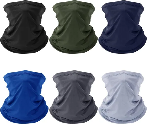Miniatura 8 de Paquete de 6 polainas de cuello para hombres y mujeres, máscara de verano contra el polvo UV, polainas de enfriamiento para el cuello, cubierta