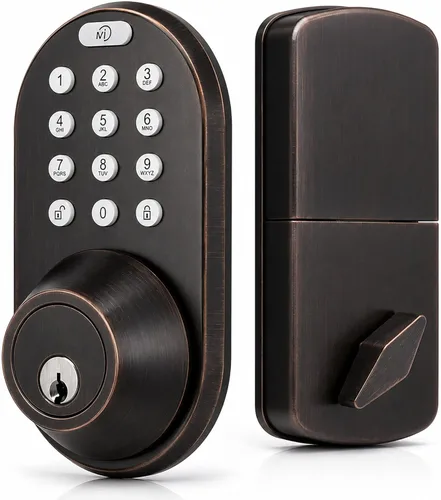 Cerradura de Puerta con Teclado de Entrada sin Llave - Cerrojo Electrónico Digital Inteligente Mejorado con Código para Puertas Principales con