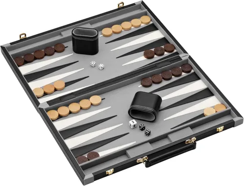 Miniatura 10 de Mainstreet Classics by GLD Products Juego de mesa Backgammon de 15 pulgadas, negro/blanco