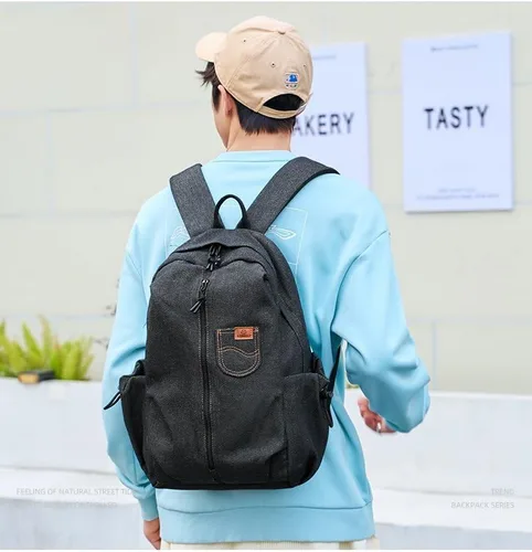 Miniatura 7 de Mochila de mezclilla vintage para mujer, bolso Y2k para mujer, bolsa de hombro de mezclilla, estética única, linda mochila para mujeres y hombres