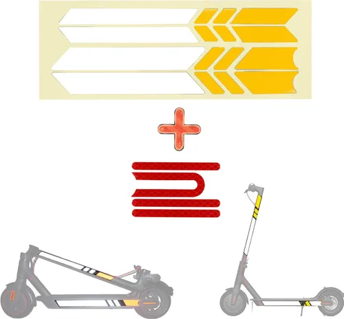 Miniatura 9 de Adhesivo reflectante para pedal AOVO/XIAOMI Mijia M365, rueda delantera y trasera, impermeable, repuesto (rojo-blanco)