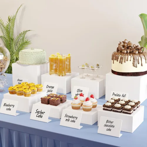 Miniatura 2 de Neatsure 8 piezas elevadores para buffet, elevadores de comida para mesa de buffet, soporte de exhibición para catering de postres, artículos