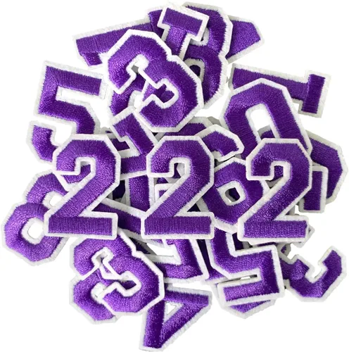 Miniatura 34 de GYGYL - 72 parches de letras y números para planchar, parches de letras blancas del alfabeto bordado de la A a la Z, apliques de números del 0 al 9