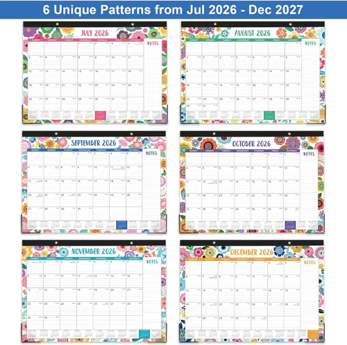Miniatura 4 de Calendario de escritorio 2026-2027 - julio de 2026 a diciembre de 2027, calendario de escritorio grande de 17 x 12 pulgadas, calendario de 18 meses