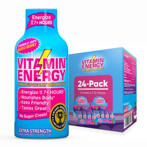 Miniatura 65 de Vitamin Energy Immune+ Extra Strength Energy Shot Army Orange 10 unidades, 260 mg de cafeína natural, vitaminas B, citicolina, té verde, apoyo