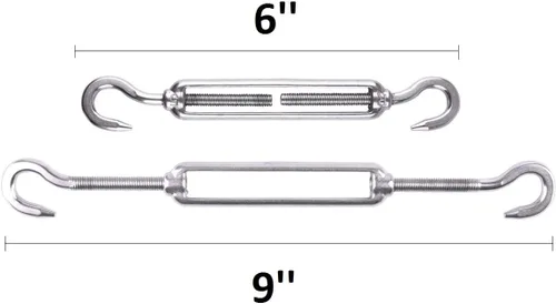Miniatura 2 de CABAX Kit de accesorios de vela para vela triangular cuadrada serie M6, acero inoxidable antioxidante resistente con 4 tensores, 6 ojales