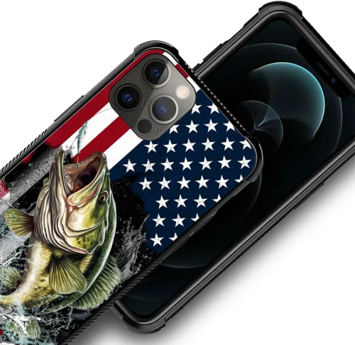 Miniatura 66 de DAIZAG Compatible con iPhone 13 Pro Max, Funda de TPU Protectora Anti-Arañazos Todo En Uno, Fundas para Hombre Mujer - Motivo de Madera Americana