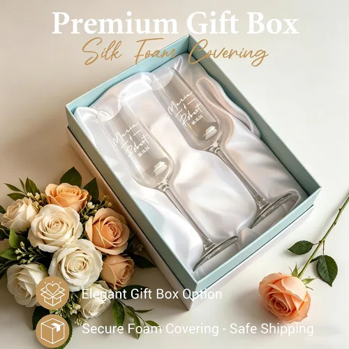 Miniatura 3 de Copas de champán de boda personalizadas, juego de 2, copas de brindis Mr & Mrs para novia y novio, nombre y fecha grabados, regalos personalizados