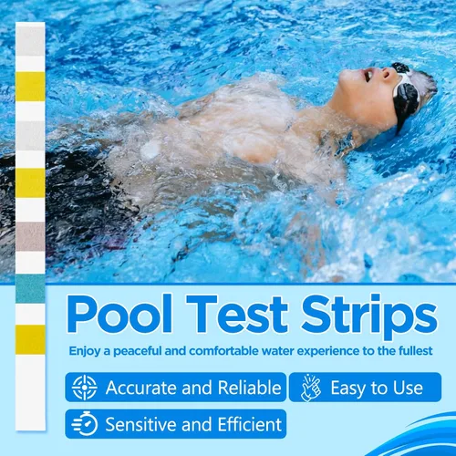 Miniatura 3 de Tiras de prueba de piscina, tiras de prueba de piscina 7 en 1, 50 tiras de prueba química de agua para agua de piscina, tiras de prueba de spa