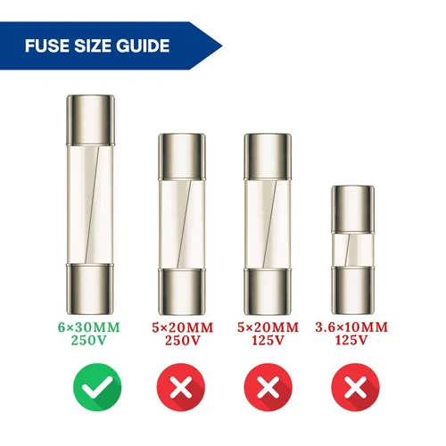 Miniatura 5 de Paquete de 5 fusibles de microondas – 20 amperios 250 V de cerámica, soplado lento, 0.236 x 1.181 in, reemplazo universal para GE WB27X10388
