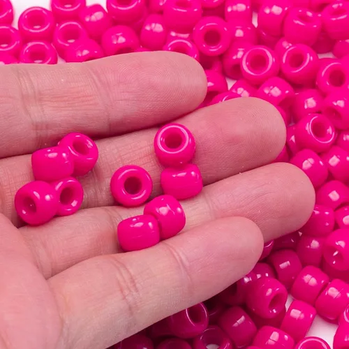 Miniatura 7 de Gxueshan 1000 piezas cuentas de pony acrílicas rojo rosa 6 x 9 mm a granel para hacer pulseras, collares, aretes, trenzas de pelo