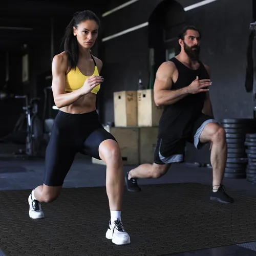 Miniatura 8 de GWT Baldosas para Suelo de Gimnasio en Casa, Alfombrilla de Ejercicio de Rompecabezas Entrelazadas de EVA para Equipo de Entrenamiento, Protección
