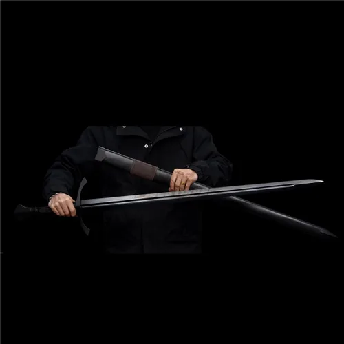 Miniatura 8 de Fidestisan Espada Medieval Claymore de 45 pulgadas Hecha a Mano Espadas Largas Reales Hoja Negra de Espiga Completa Autoensamblaje Desmontable