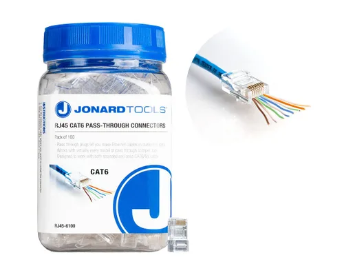 Miniatura 11 de Jonard Tools Conectores de paso RJ45-525 CAT5e RJ45 para cables de red (paquete de 25)