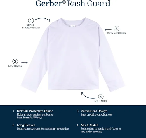 Miniatura 6 de Gerber Camiseta de natación unisex de manga larga UPF 50+ para bebé