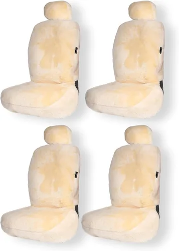Miniatura 12 de ZONETECH Fundas de Asiento de Piel de Oveja Peludas Fundas de Asiento de Coche de Lana Merino Australiana Negra Accesorios de Auto de Piel Esponjosa