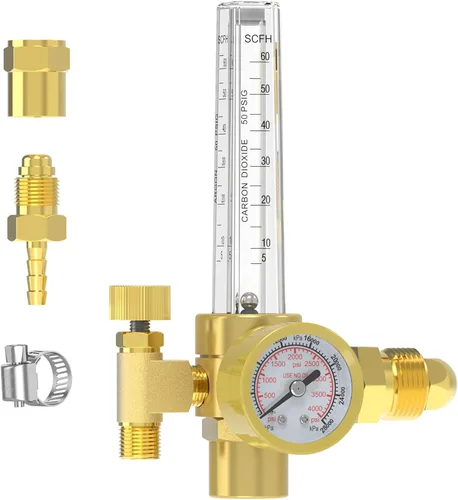 Miniatura 10 de YESWELDER Regulador de Gas Medidor Caudalímetro para Soldadura MIG y TIG de Argón/CO2 con Manguera de Gas de 8 pies