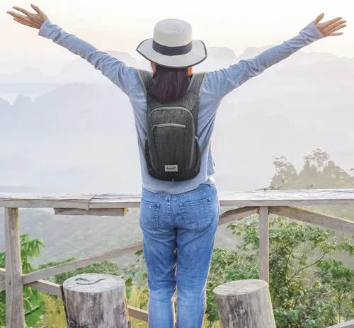 Miniatura 4 de G4Free 10L/15L Mochila para Senderismo Plegable Ligera, Mochila de Día para Caminatas, Pequeña, Viaje al Aire Libre, Bolsa de Hombro Plegable Negro