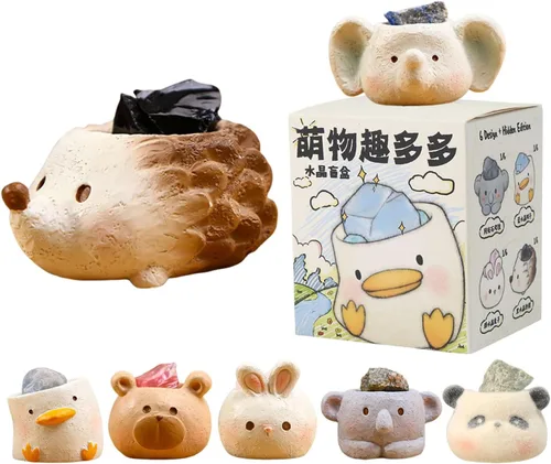 Miniatura 9 de Figuras de caja sorpresa con temática de gato de cristal de diamante, bolsa misteriosa, diseño aleatorio, figuras de acción coleccionables, Gato