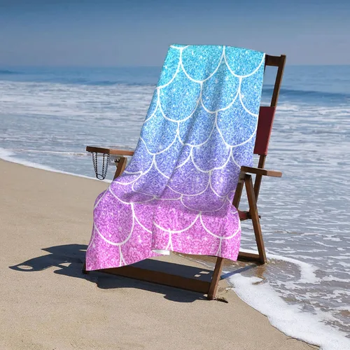 Miniatura 6 de Beautiful Fish Scales - Toalla de playa de microfibra de secado rápido para adultos y niños, toallas de natación suaves y cómodas para exteriores