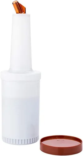 Miniatura 7 de Restaurantware Botella de plástico de almacenamiento de 2 cuartos de galón, con boquilla roja y tapa, botella de almacenamiento de barra, 4 3/4 Rojo