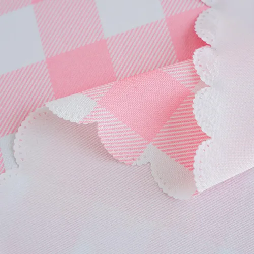 Miniatura 7 de MANGATA CASA Mantel de cuadros rosa para mesas cuadradas, mantel a cuadros, impermeable, para cocina y mesa, mantel de poliéster a cuadros sin Rosa