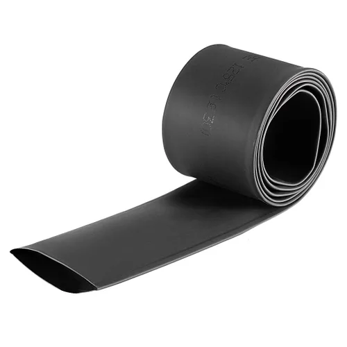 Miniatura 21 de Uxcell tubo termorretráctil, 4 "(100 mm) de diámetro, 162 mm de ancho plano, tubo reducible 2: 1, funda para cables de 1 m - Negro