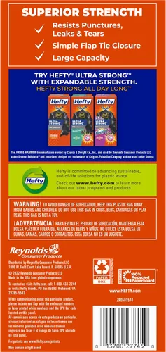 Miniatura 2 de Hefty Easy Flaps - Bolsas de basura grandes multiusos, 30 galones, 40