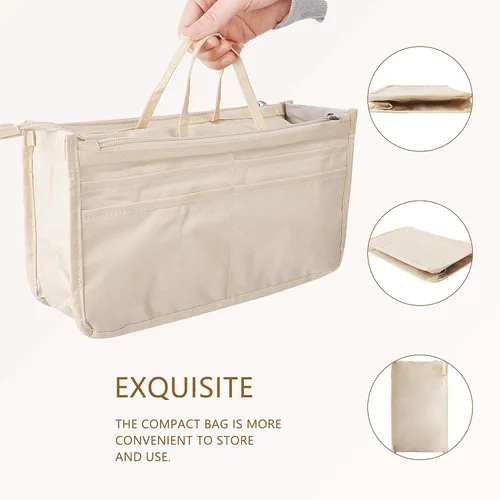 Miniatura 28 de Bolso de mano estilo cartera de Vercord para mujer con organizador incorporado, estampado bien definido, con manijas y cremallera, tamaño 2