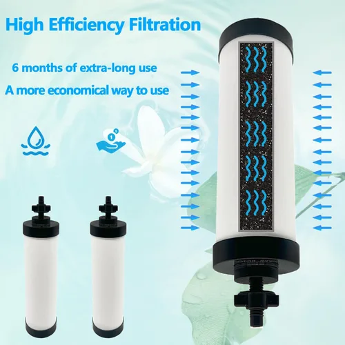 Miniatura 5 de 【Actualizado】Filtro de cerámica Virego con infusión de plata, repuesto para filtro de agua BB9-2, filtros de limpieza repetibles compatibles