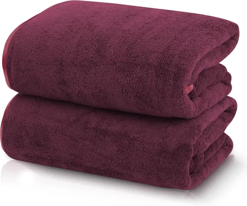 Miniatura 35 de TENSTARS Toallas de baño de seda con dobladillo para baño en liquidación - 27 x 55 pulgadas, ligeras, finas y de secado rápido, toalla absorbente