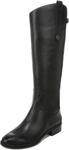 YDN Botas planas elegantes hasta la rodilla para mujer, puntera cerrada, cremalleras traseras, tacones bajos, botas de equitación, zapatos de