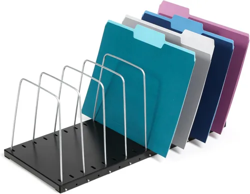 Huron Alambre de acero ajustable vertical 8-Slot escritorio archivo archivador organizador almacenamiento
