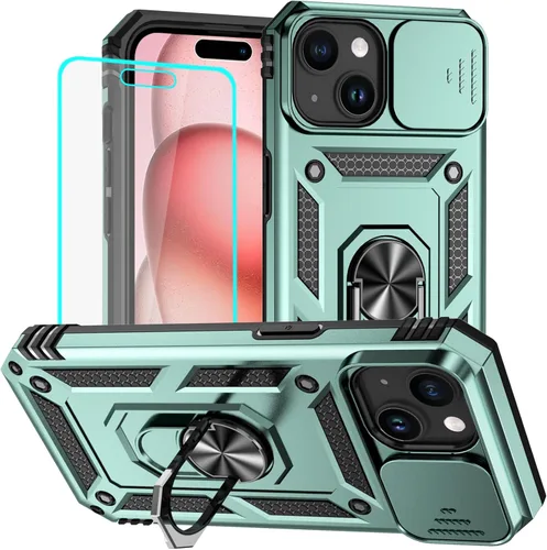 Miniatura 43 de HNHYGETE Funda para iPhone XR con protector de pantalla HD: [grado militar de 20 pies probada en caídas] Funda protectora para cámara deslizante a