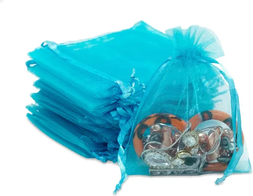 Miniatura 35 de TheDisplayGuys - Paquete de 48 bolsas de regalo de organza transparente negra de 2 x 2-3/4 pulgadas con cordón, bolsas de regalo para joyas, bolsas