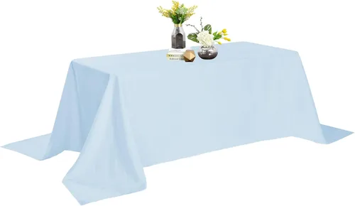 Miniatura 128 de Mantel de poliéster lavable de 90 pulgadas, resistente a las manchas y a las arrugas, mantel decorativo para mesa de comedor, fiestas de bufé y Negro