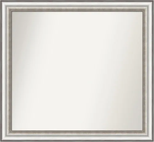 Miniatura 284 de Amanti Art Espejo de baño plateado para sobre el fregadero, 26 x 26 pulgadas, espejo cuadrado de plata antigua, marco de madera tradicional mediano