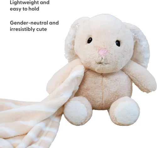 Miniatura 4 de The Peanutshell Juego de regalo adorable y esponjoso de conejo y manta de bebé rosa para niñas, lindos peluches, cosas de juguete de peluche, niños