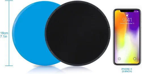Miniatura 2 de Discos deslizantes deslizantes de núcleo, deslizadores de ejercicio, paquete de 4 deslizadores dobles para alfombras, suelos duros, Core Fitness