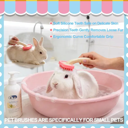 Miniatura 7 de KALAMANDA - Kit de aseo para conejo, cepillo para quitar uñas con cortaúñas de conejo, recortadores de uñas de conejo con peines para mascotas