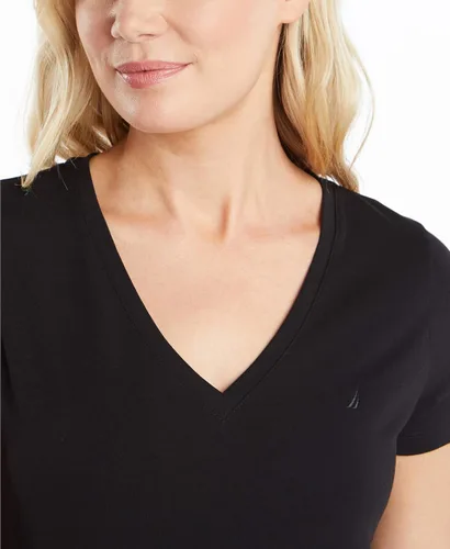 Miniatura 7 de Nautica Camiseta de algodón elástico con cuello en V para mujer Easy Comfort