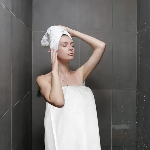 Miniatura 6 de 20 piezas desechables para spa, ajustables, no tejidas, albornoz de baño, sauna, falda de baño, batas de sudor para mujeres, salón de belleza y spa