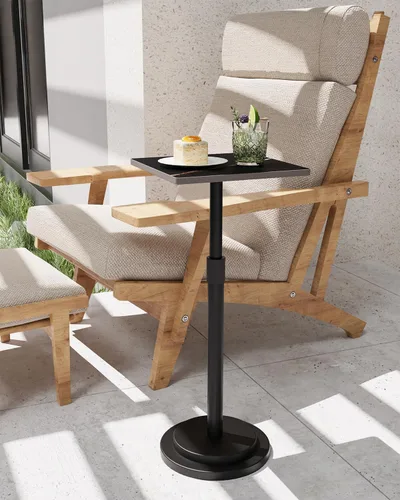 Miniatura 4 de Mesa auxiliar versátil con base de metal, altura ajustable, soporte vintage cuadrado de metal para plantas de interior, para sofá, mesita de noche