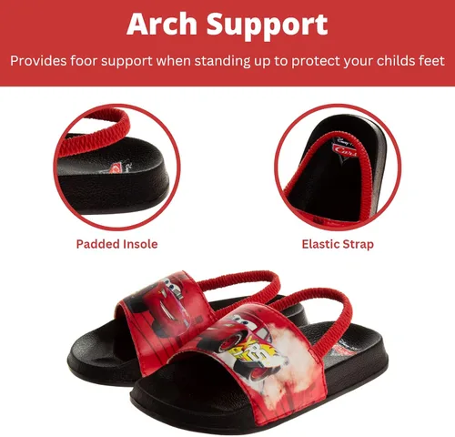 Miniatura 3 de Disney Minnie Mouse, Encanto, Mickey, Lightning McQueen, Frozen Elsa Anna Girl - Sandalias de verano para niños con correa trasera para la playa