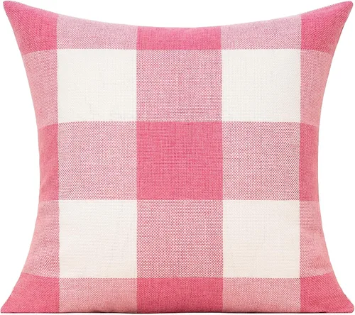 Miniatura 2 de VAKADO Fundas de Almohada Decorativas Rosas para San Valentín 16x16 Juego de 2 Buffalo Día de San Valentín Decorativas Gingham Casa de Campo Cuadros