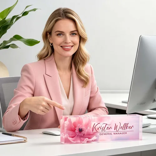 Miniatura 8 de Placa de Nombre Personalizada para Escritorio, Placa de Nombre de Escritorio Personalizada, Placa de Nombre Acrílica Personalizada para Oficina