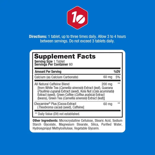 Miniatura 2 de ProLab Nutrition Advanced Caffeine 200 mg, tabletas de cafeína natural de acción rápida con extracto de té verde, energía limpia, enfoque mental