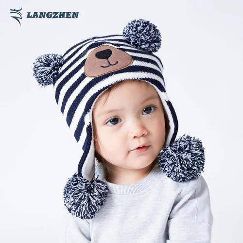 Miniatura 3 de LANGZHEN Gorro de invierno para niños pequeños gorro cálido con forro polar para bebés y niñas
